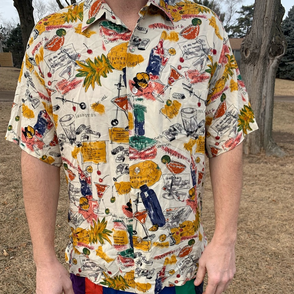Tori Richard Hawaiian Cocktail Tiki Shirt Medium